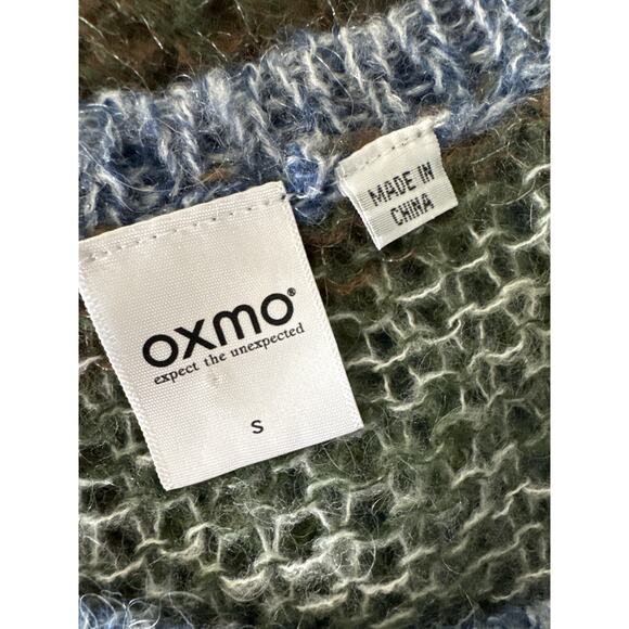 OXMO Crochet Striped Short Sleeve Multicolor Sweater Small - Picture 5 of 7